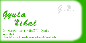 gyula mihal business card